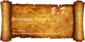 Borhegyi Tiborc névjegykártya